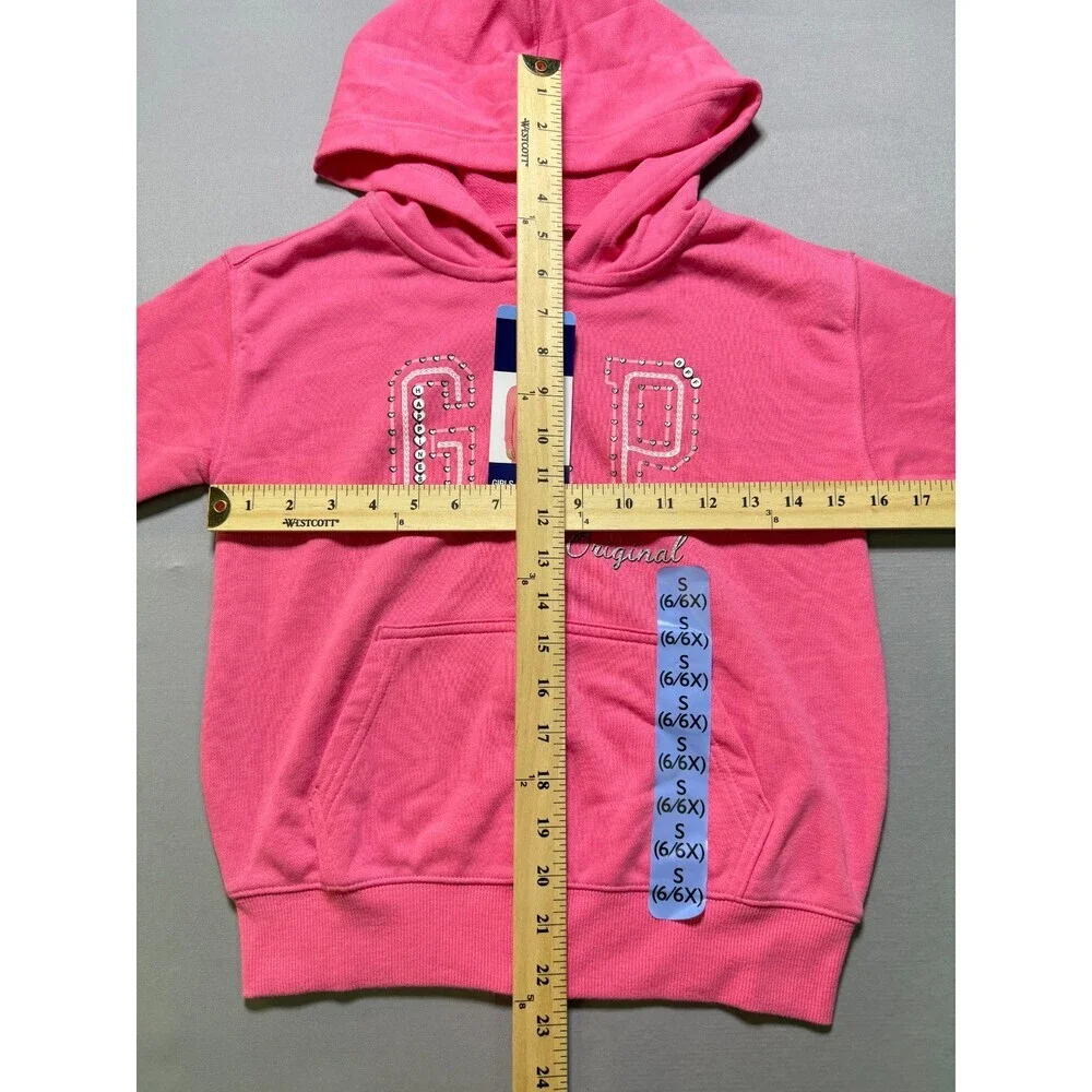 Gap Friendship Bracelet Design Full Zip Hoodie Girls Small (6/6X) Pink Preppy